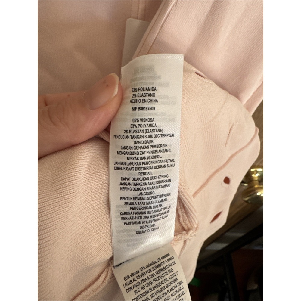 Ted Baker NWT $325 Full Needle Stitch Detailed Hem Mini Dress Size 6 Light Pink - Picture 13 of 13